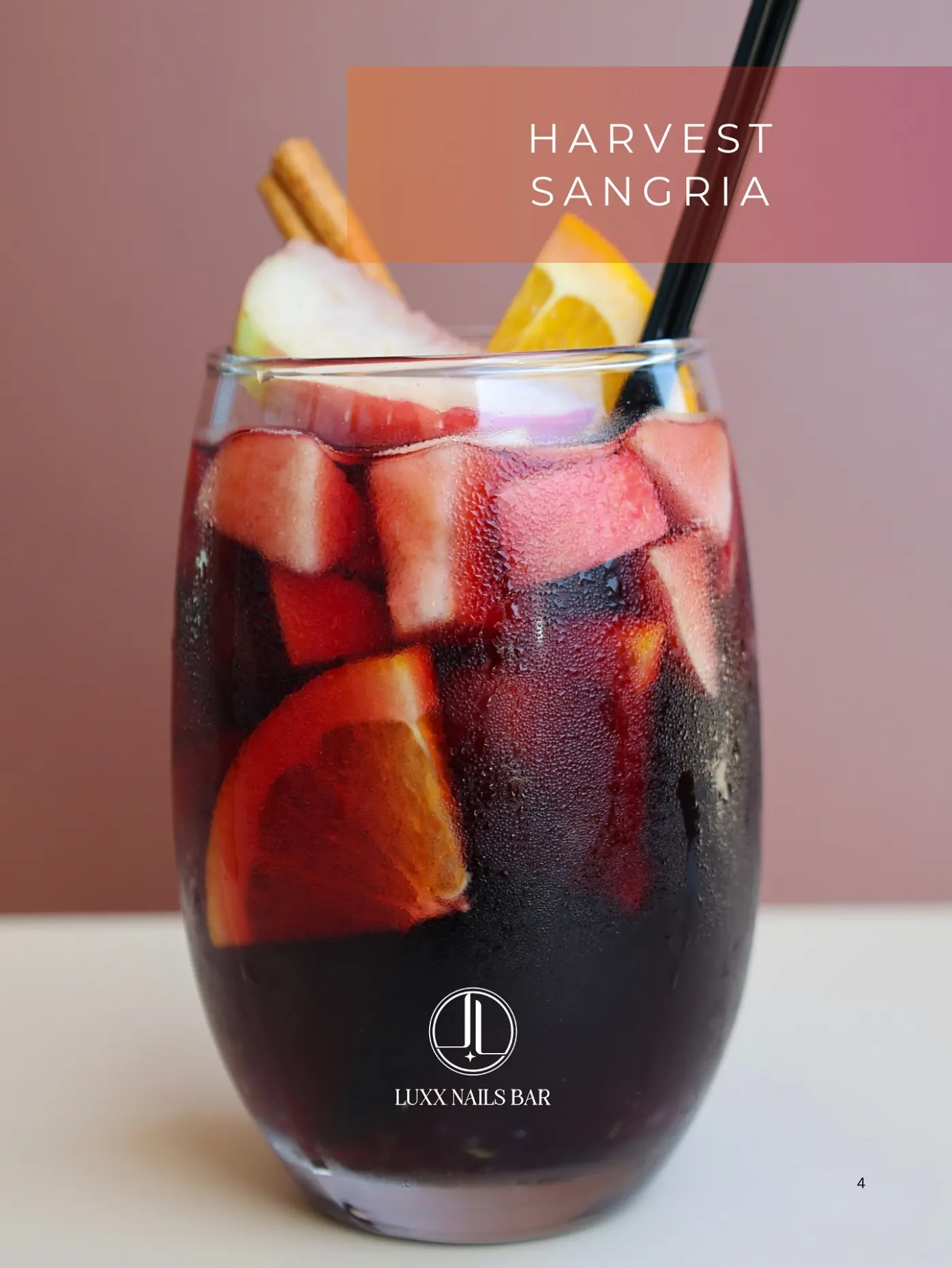 Harvest Sangria — signature cocktail at Luxx Nail Bar Georgetown TX 78633