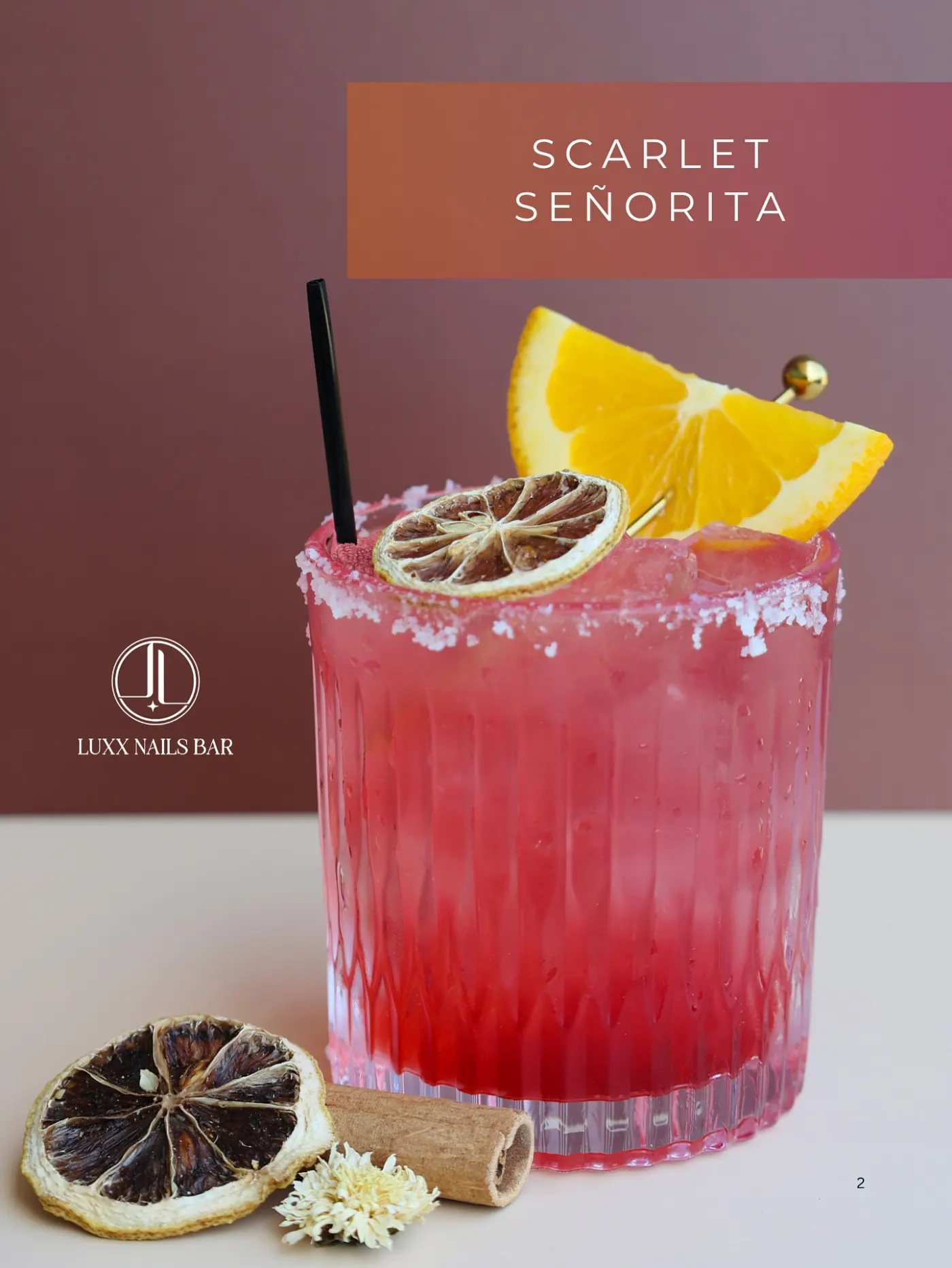 Scarlet Señorita — signature cocktail at Luxx Nail Bar Georgetown TX 78633