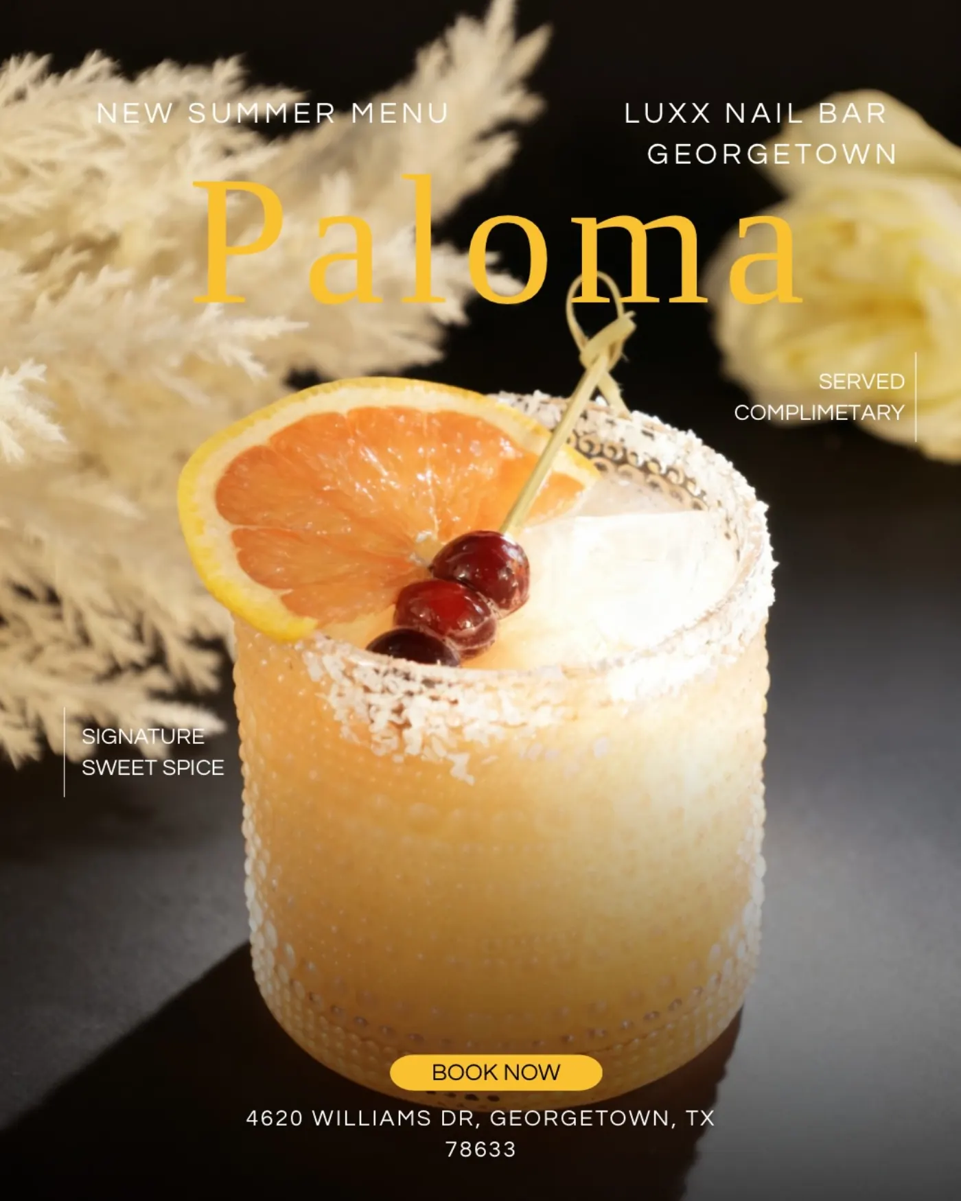 Paloma — signature cocktail at Luxx Nail Bar Georgetown TX 78633