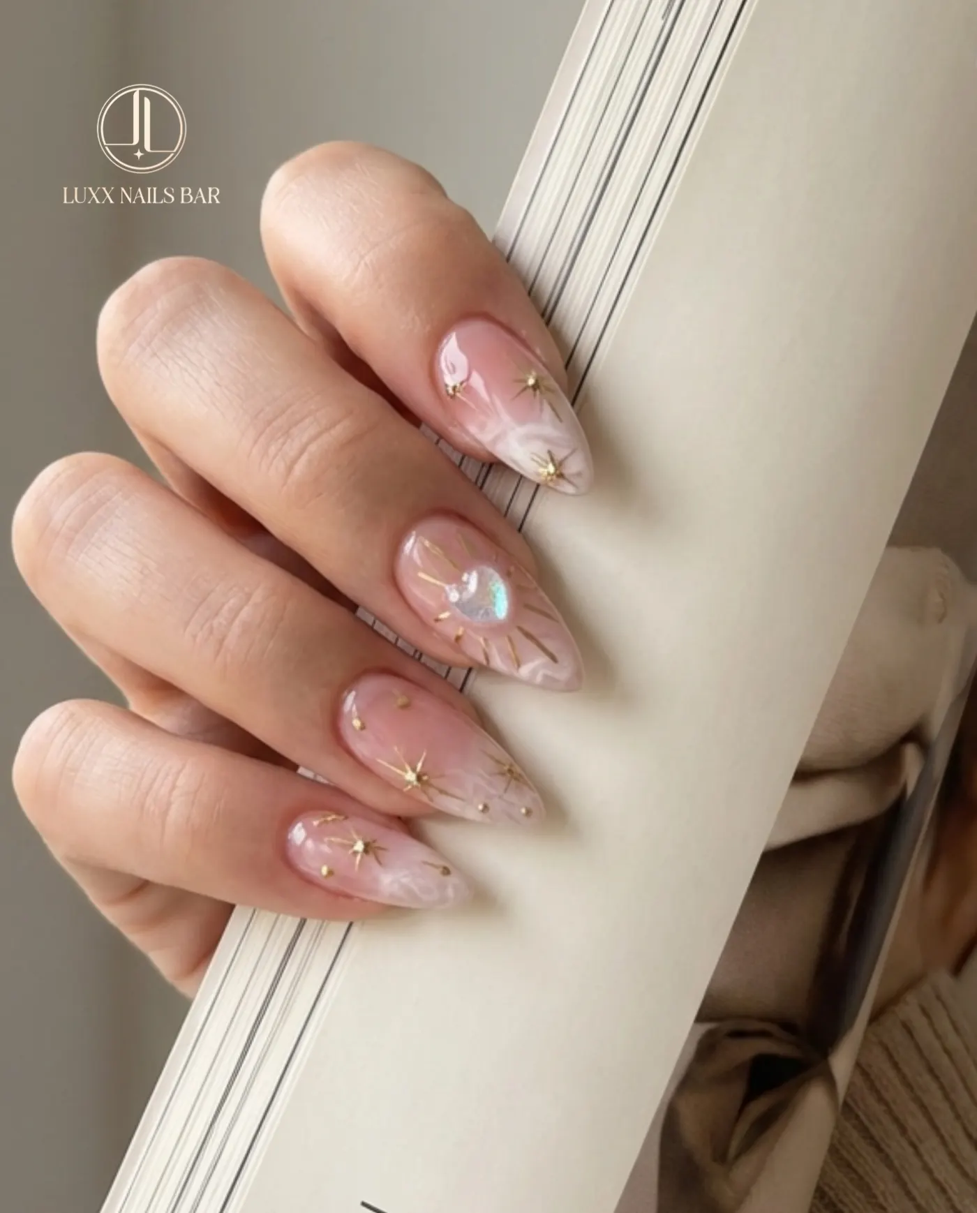 Celestial Shimmer — nail art at Luxx Nail Bar Georgetown TX 78633